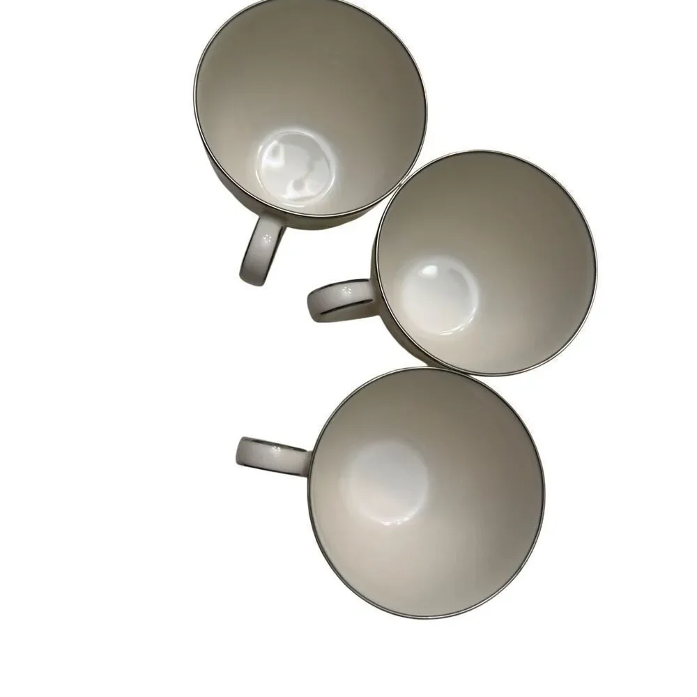Noritake Yorkdale Ivory China set of 3 Blue & White Floral‎ Tea Cups Japan style